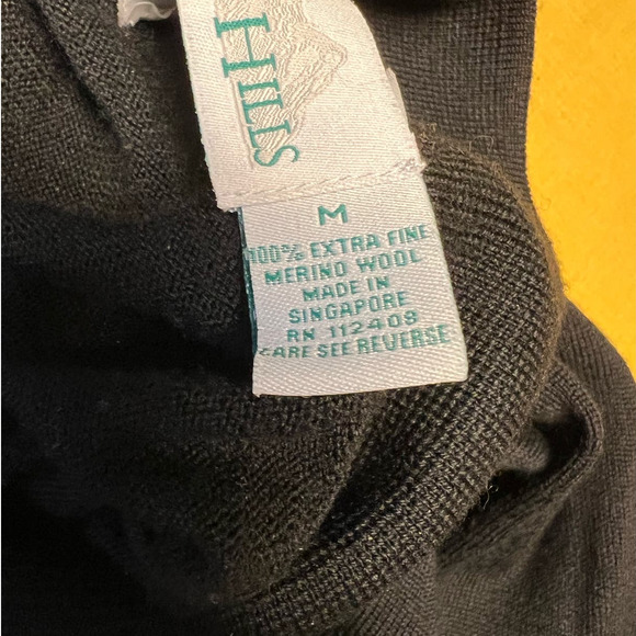 Eildon Hills Black Quarter Button Merino Wool Sweater Size M - Picture 4 of 10